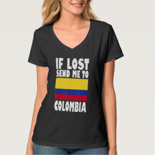 T-shirt Dessin du drapeau de Colombie Si perdu envoyez-mo