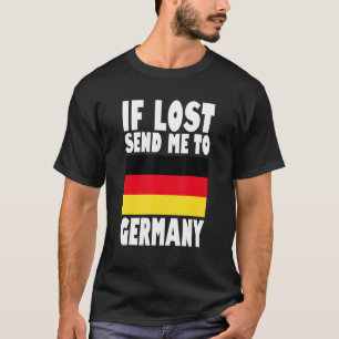 T-shirt Dessin du drapeau de l'Allemagne Si perdu envoyez
