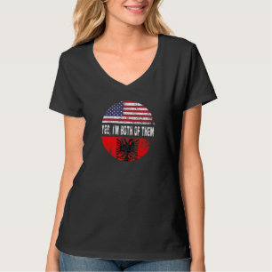 T-shirt Dessin du drapeau duel Albanie et citoyen duel amé