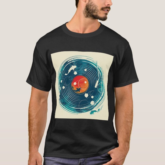 T-shirt Dessin du son de l'eau (Devant)