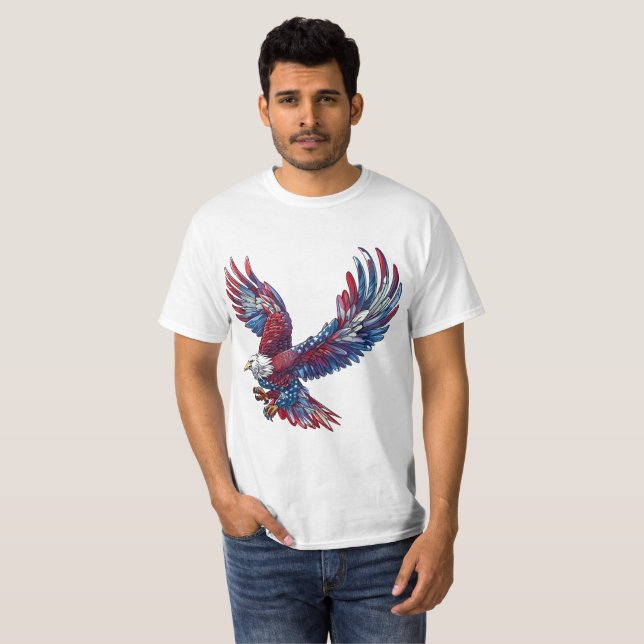 T-shirt Dessin d'un aigle, concept 4 juillet (Devant entier)