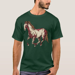 T-shirt Dessin d'un Cheval de Peinture