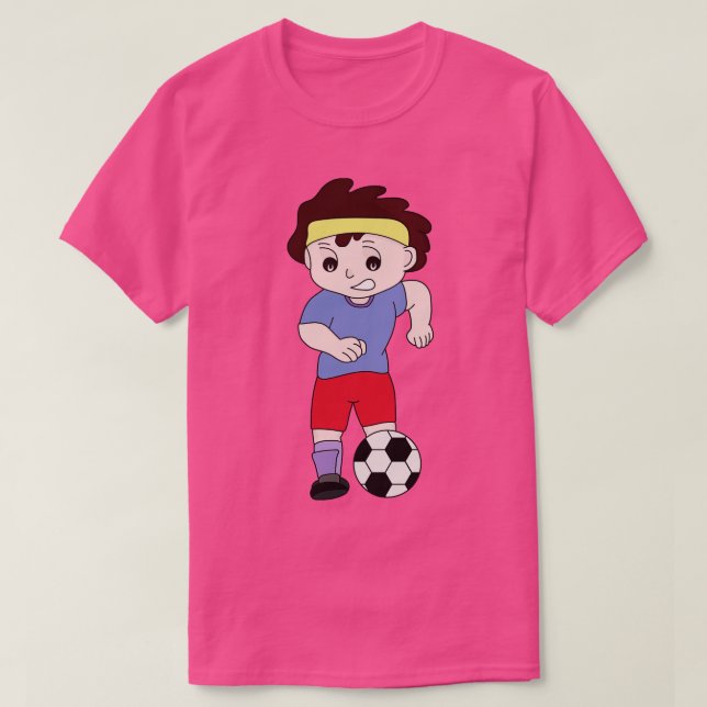 T-shirt Dessin d'un garçon jouant (Design devant)