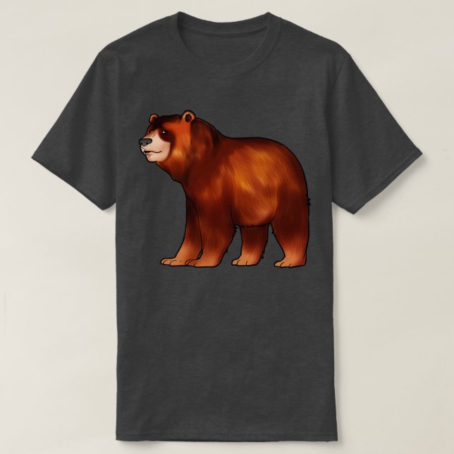 T-shirt Dessin d'un ours brun (Design devant)