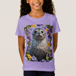 T-Shirt Dessin D'Un Sceau Portuaire Entouré De Viola