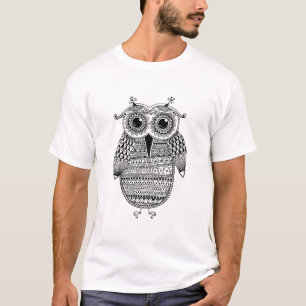 T-shirt Dessin ethnique d'encre de hibou