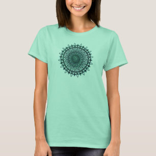 T-shirt Dessin géométrique avec des bleus et des verts