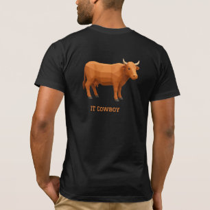 T-shirt Dessin géométrique Vache brun rouge