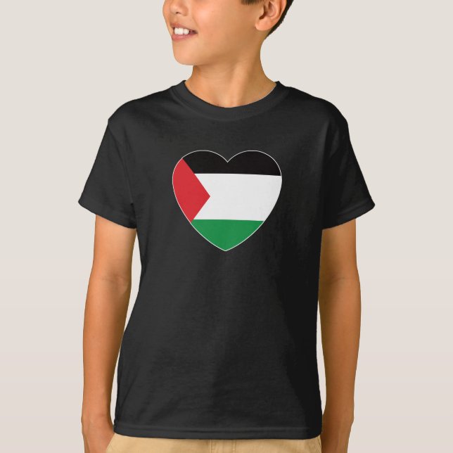 T-shirt dessin graphique du pavillon de palestine mignon (Devant)
