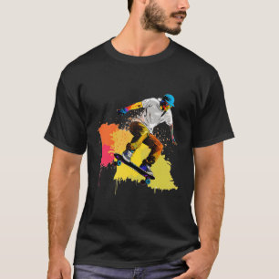 T-shirt Dessin Graphique Pop Art D'Un Skateboarder Perfor