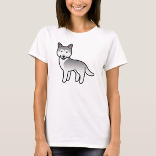 T-shirt Dessin Gris Et Blanc Chien Sibérien Husky