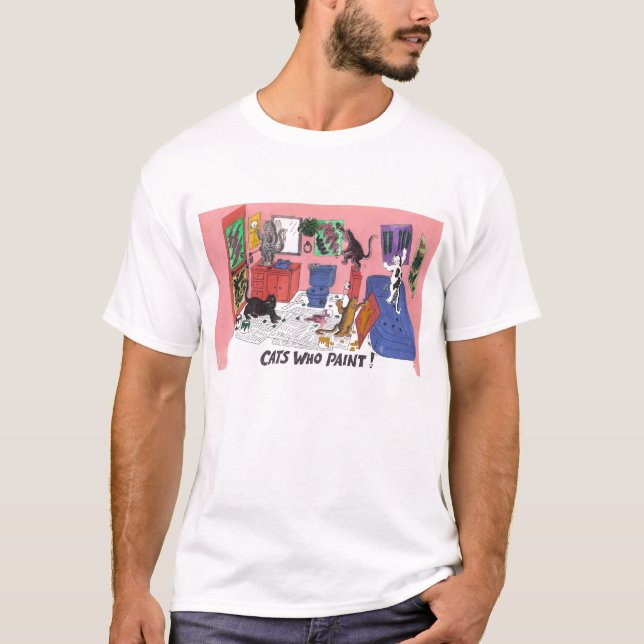T-shirt Dessin humoristique de couleur des chats de (Devant)