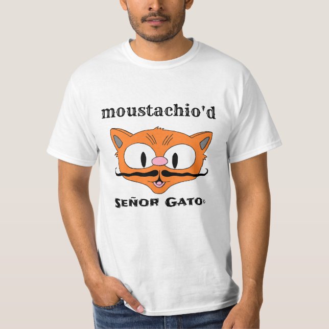 T-shirt dessin humoristique Moustache Cat (Devant)