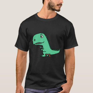 T-shirt Dessin humoristique vert T-rex Dinosaur