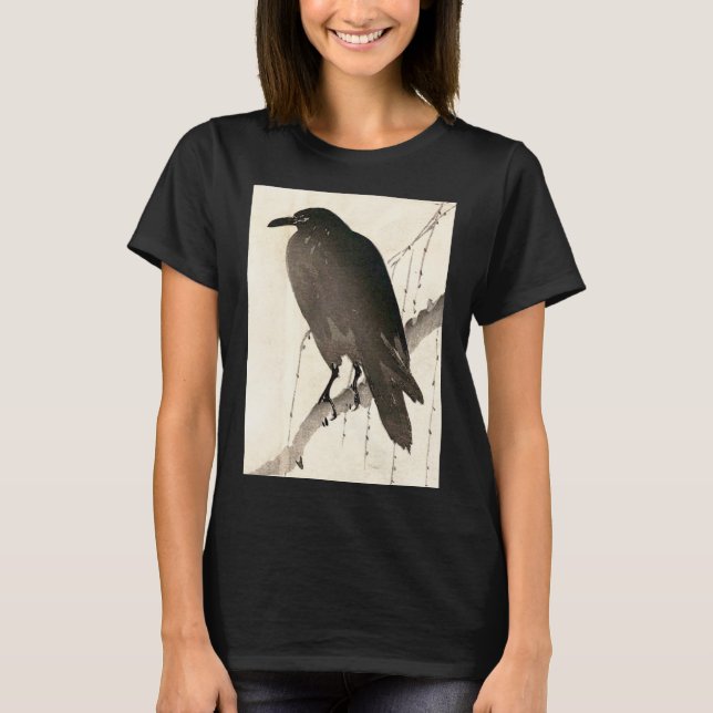 T-shirt Dessin japonais d'un corbeau (Devant)