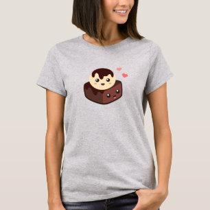 T-shirt Dessin kawaii de glace à la vanille et de brownie