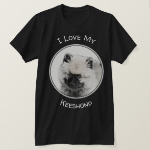 T-shirt Dessin Keeshond Chiot - Joli dessin original Chien