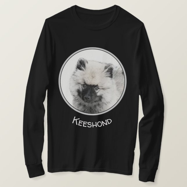 T-shirt Dessin Keeshond Chiot - Joli dessin original Chien (Design devant)