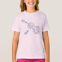 Dessin Ligne Bleue Violon avec initial