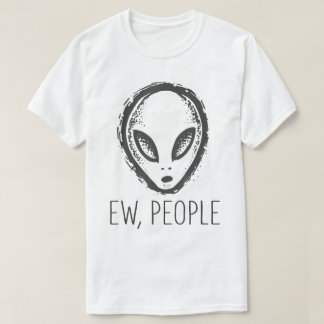 T-shirt Dessin minimaliste d'alien drôle « Beurk les gens 