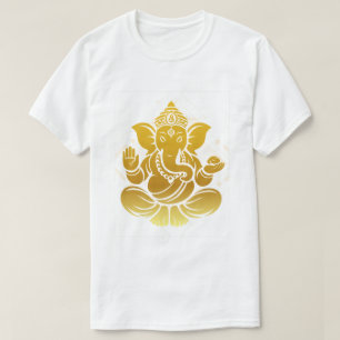 T-shirt Dessin minimaliste de Lord Ganesha en or