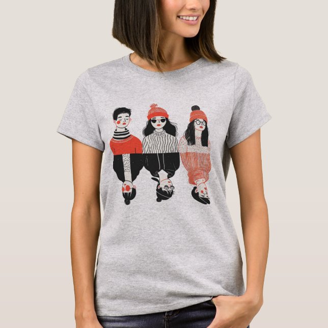 T-shirt Dessin moderne simple des jeunes cool (Devant)