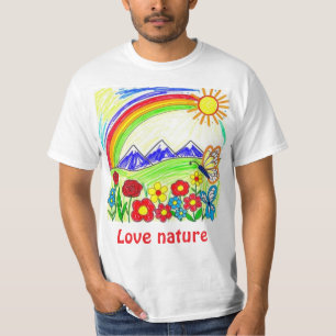 T-shirt Dessin naturel coloré pour les amoureux de la natu