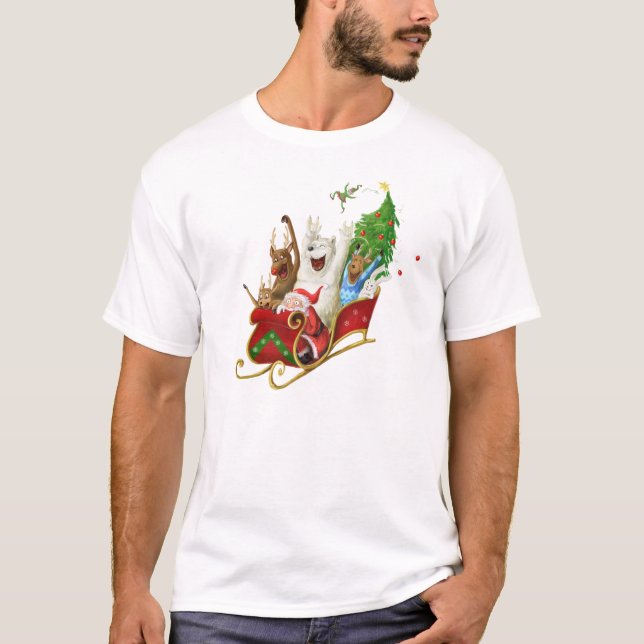 T-shirt Dessin numérique amusant pour Noël (Devant)