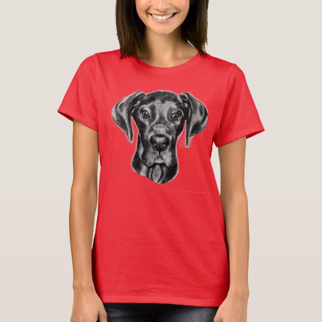 T-shirt Dessin original de great dane de Carol Zeock (Devant)