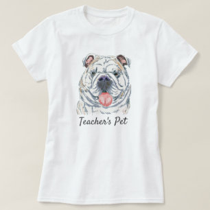 T-shirt Dessin original réaliste anglais Bulldog