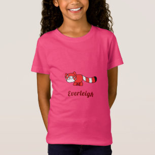 T-shirt dessin Panda rouge mignon
