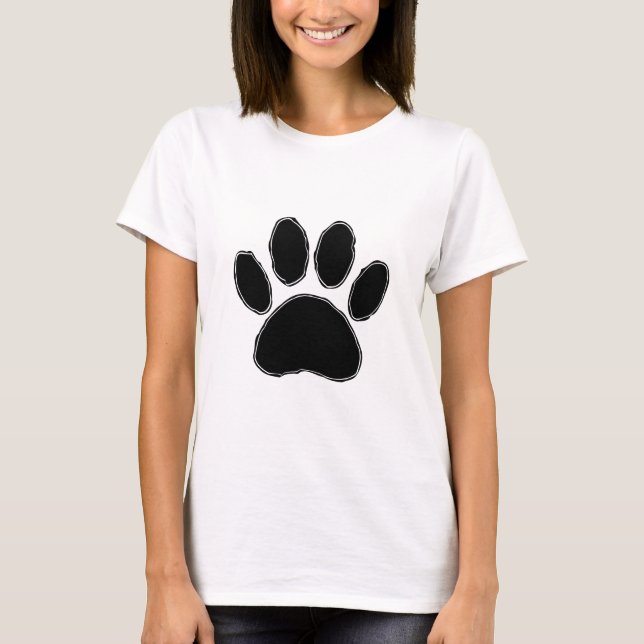 T-shirt Dessin Paw Chien En Noir (Devant)