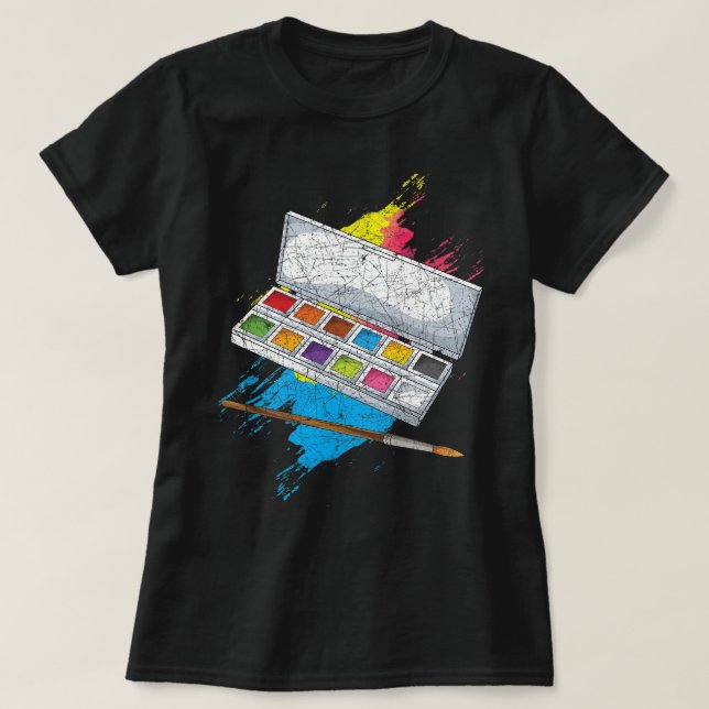T-shirt Dessin Peinture Doodling Peinture Artiste Palette (Design devant)