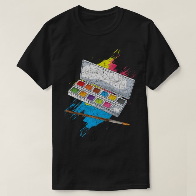 T-shirt Dessin Peinture Doodling Peinture Artiste Palette (Design devant)