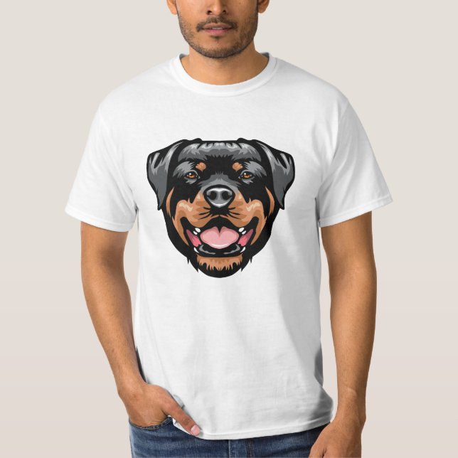 T-shirt Dessin Portrait de Rottweiler (Devant)