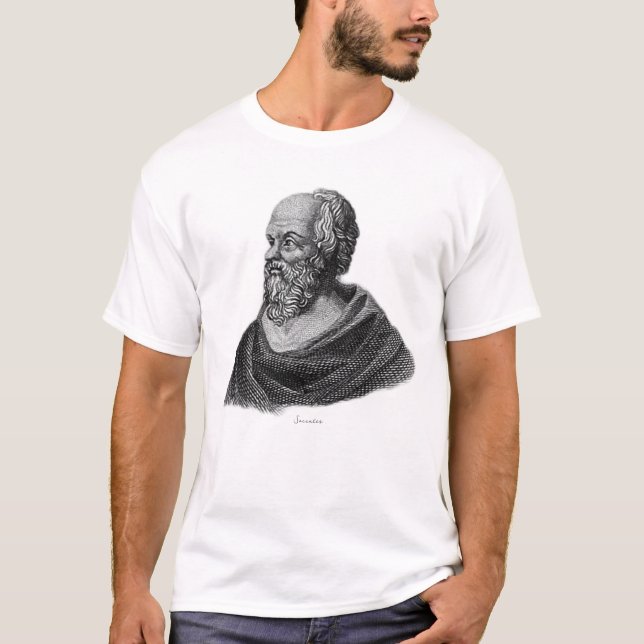 T-shirt Dessin Portrait du philosophe grec Socrates (Devant)