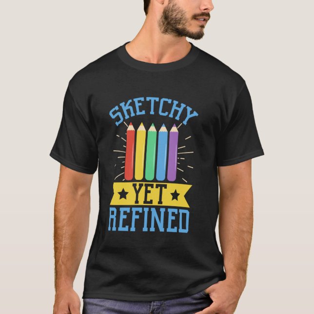 T-shirt Dessin Raffiné Bien que Bâclé (Devant)