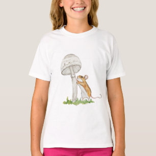 T-shirt Dessin réaliste d'une souris et d'une mushr de cha