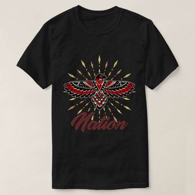 T-shirt Dessin rouge américain (Design devant)