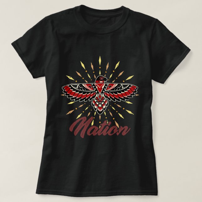 T-shirt Dessin rouge américain (Design devant)