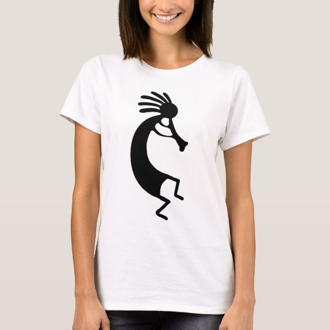 T-shirt Dessin simple de Kokopelli en noir (Devant)