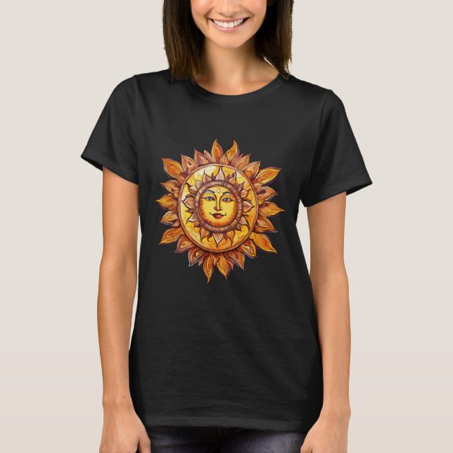 T-shirt Dessin Soleil réaliste - Illustration Soleil vivan (Devant)