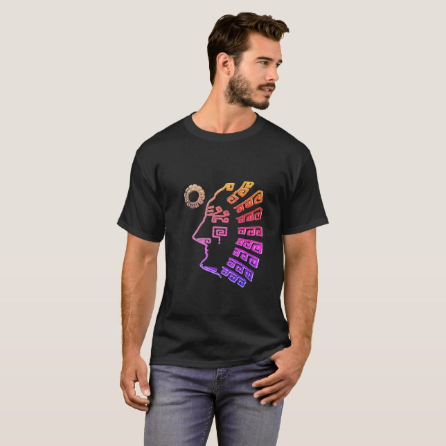 T-shirt Dessin stylisé de Machu Picchu (Devant entier)