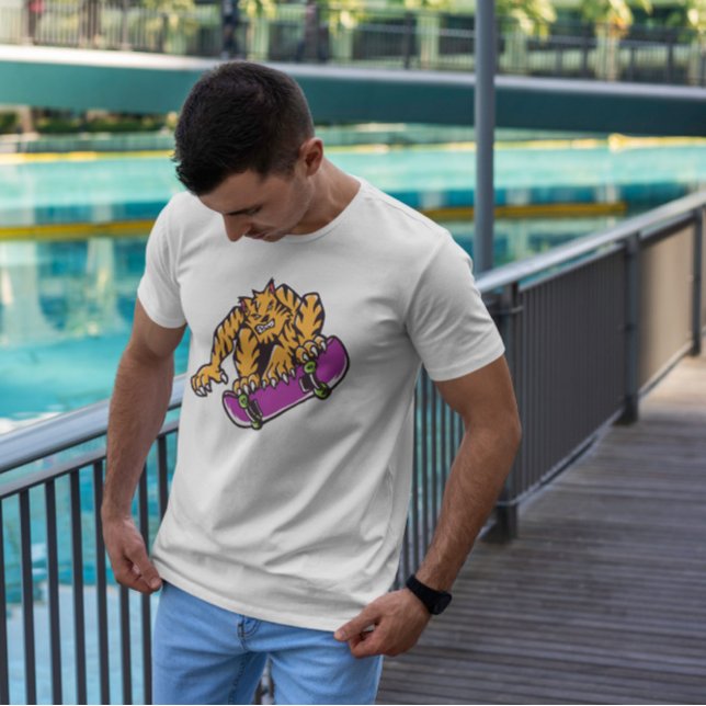 T-shirt Dessin sur le Tiger Skateboard (Créateur téléchargé)