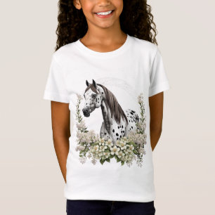 T-Shirt Dessin Tatouage Art D'Appaloosa Avec Bordure Syr