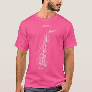 T-shirt Dessin technique Wo Saxophoniste Orchestre