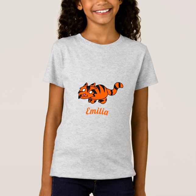 T-shirt Dessin Tigre Orange Cute (Devant)
