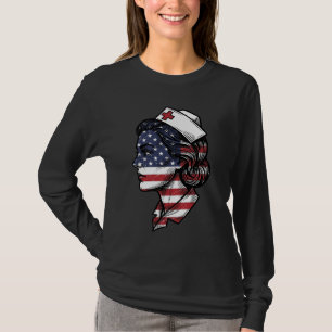 T-shirt Dessin vectoriel de profil d'infirmière avec drape