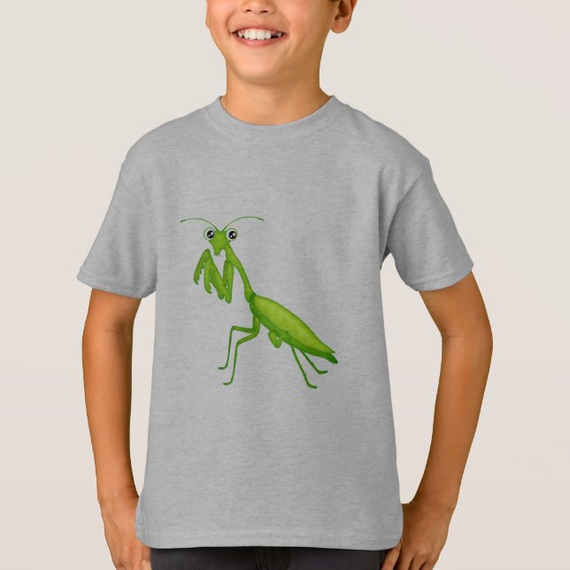 T-shirt Dessin vert prier Mantis Unisex vêtements de jeune (Devant)