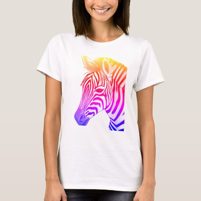 T-shirt Dessin zébré gras et coloré (Devant)